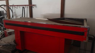 Mesa registradora antiguo supermercado.