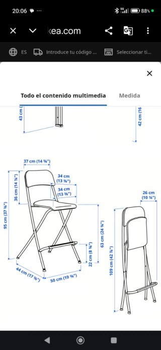 Mesa y 2 Sillas Plegables IKEA Norberg