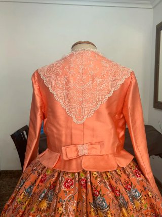 Traje Fallera Salmón Siglo XVIII