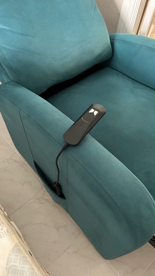 Sillón reclinable eléctrico color teal