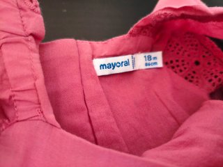 Vestido Mayoral rosa bordado flores.