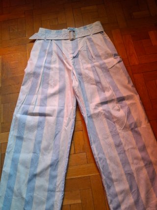 Pantalón ancho rayas mujer