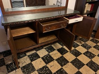 Mueble aparador madera con espejo