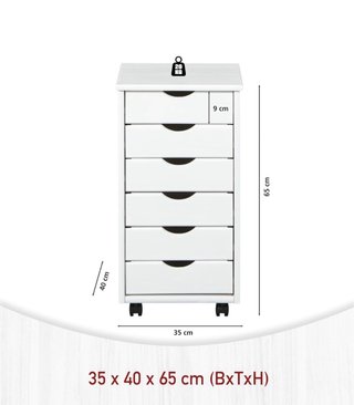 Cajonera con ruedas Inter Link de 6 cajones