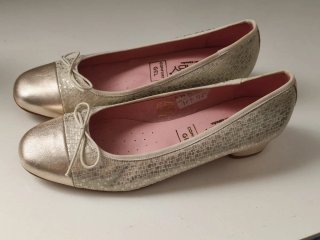 Zapatos salon Mujer Talla 41  color Oro/Plata