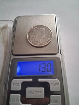 Moneda Plata 10 Reales Isabel II 1864