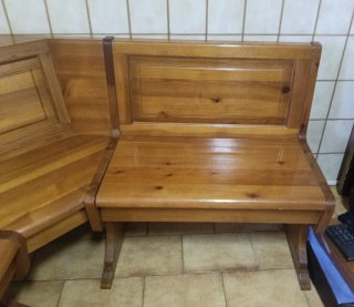 Escaño rinconera de madera de pino