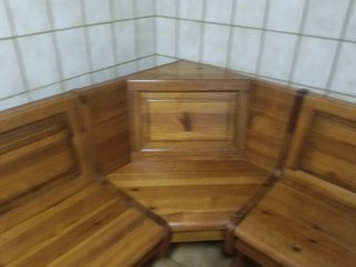 Escaño rinconera de madera de pino