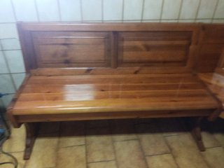 Escaño rinconera de madera de pino