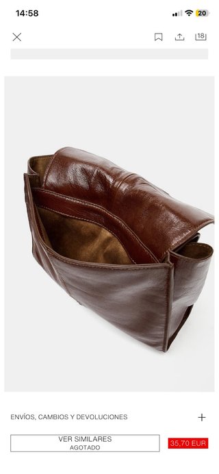 Bolso de piel Zara marrón
