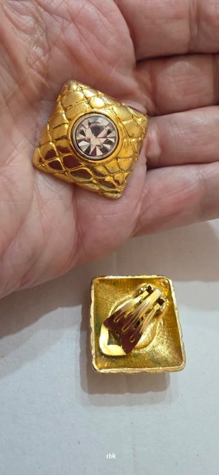 Pendientes vintage cuadrados con cristal