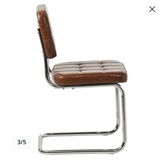 Juego de 2 Sillas Diseño Piel Marrón