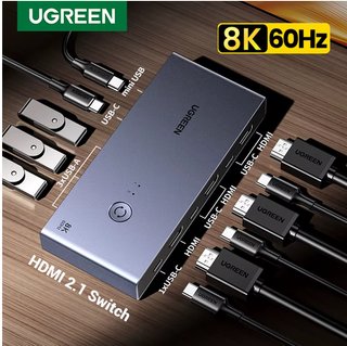 Switch HDMI KVM UGREEN 8K 60Hz USB 3.0 2 PCs 1 Mon