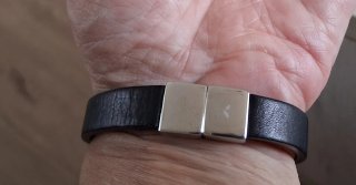 Pulsera Viceroy Piel Negra Cierre Acero