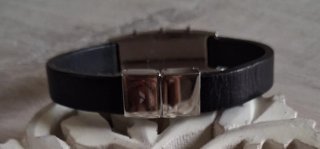 Pulsera Viceroy Piel Negra Cierre Acero