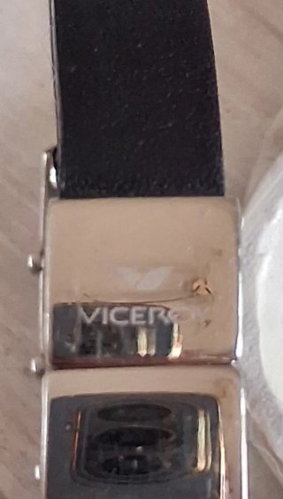 Pulsera Viceroy Piel Negra Cierre Acero