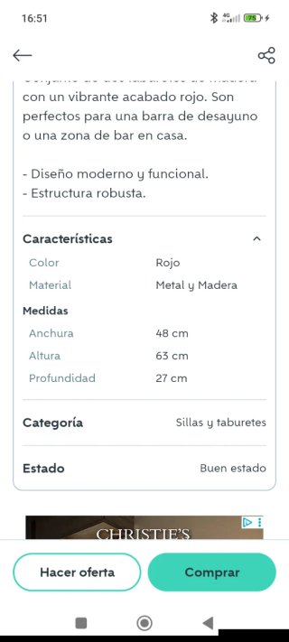 Taburete/ mesa auxiliar Alto Rojo Ikea