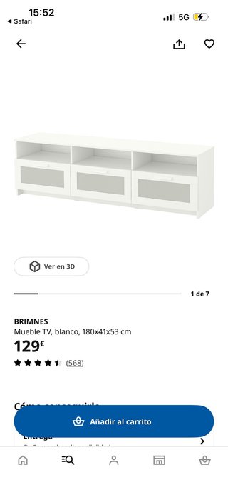 Mueble TV blanco.