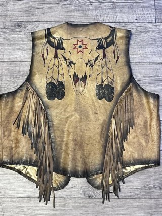 Gilet Pelle Western Stars & Stripes XL