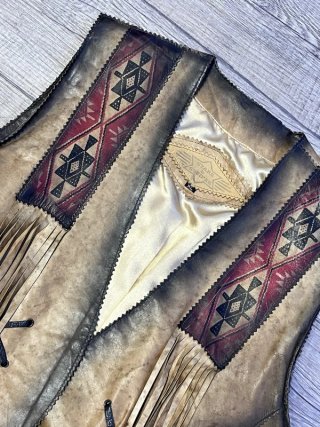Gilet Pelle Western Stars & Stripes XL