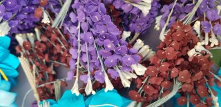 Lotto fiori decorativi in stoffa per creazioni DIY