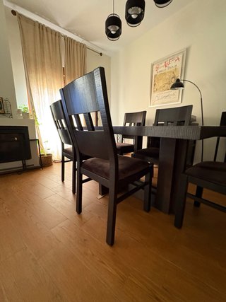 Mesa de madera y 6 sillas