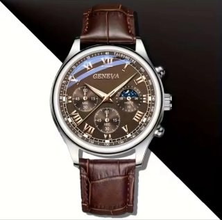Reloj Elegante Marrón y Dorado
