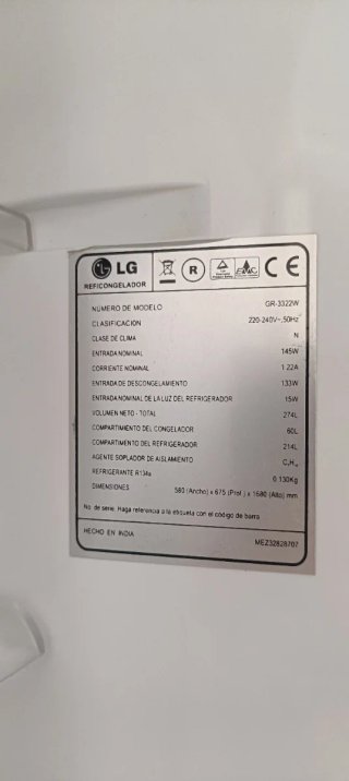 Nevera con Freezer LG Blanca