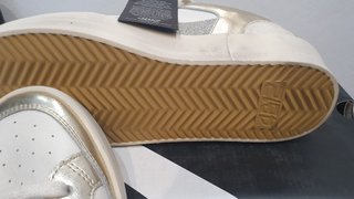 Sneakers 4B12 Pelle Bianco Platino Donna Tg 36