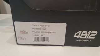 Sneakers 4B12 Pelle Bianco Platino Donna Tg 36