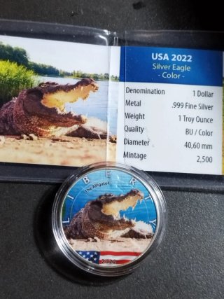 Moneda 1 oz Plata Caimán Liberty