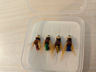 Kit 4 esche artificiali mosca da pesca