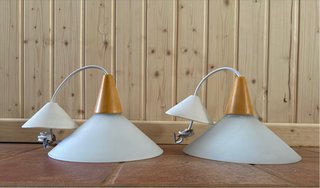 Lampade da soffitto in legno e vetro