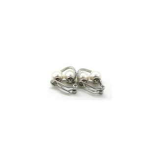 Pendientes plata dos perlas y tira - ref.1901