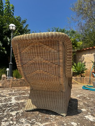 Sofá y sillones de ratán natural, impecable.