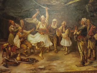Cuadro al óleo escena tradicional