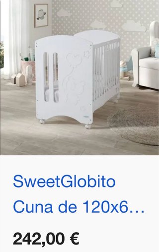 Culla bianca sweetglobito + materasso