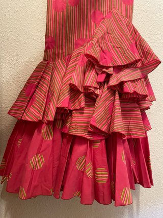 Vestido de flamenca rosa y verde