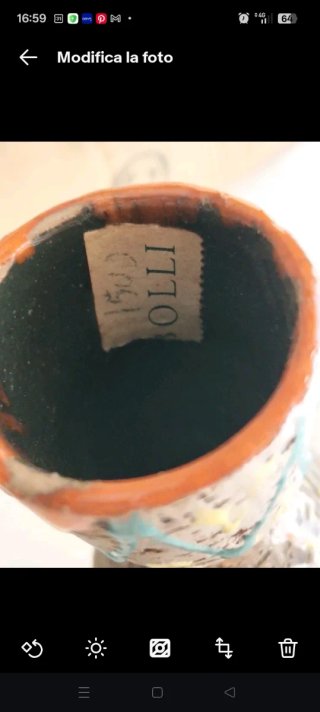 Vaso Ceramica San Marino Anni 50 60 Materico Corte