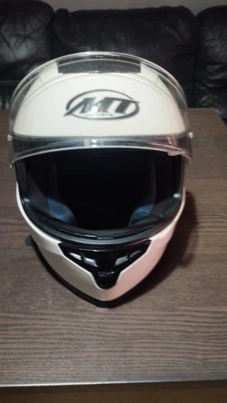 Casco MT Blanco con Gafas Integradas talla s