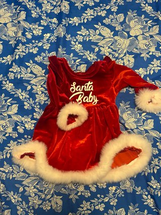 Vestido Bebé Santa Baby Rojo Terciopelo