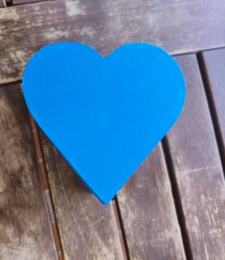 Diorama Artigianale su scatola a cuore natura mare