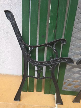 Banco de jardín madera/hierro fundido para restaur