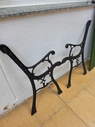 Banco de jardín madera/hierro fundido para restaur