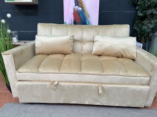 Sofá cama beige de 137cm