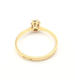 Solitario de oro de 18k circonita, 1.8 g, T-16.