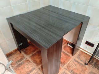 Mesa consola extensible gris ceniza