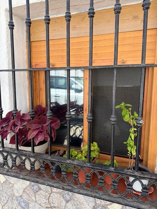 Lote de 3 ventanas imitación madera 1,20m con reja