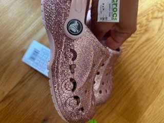 Crocs niña rosa purpurina Talla 27-28