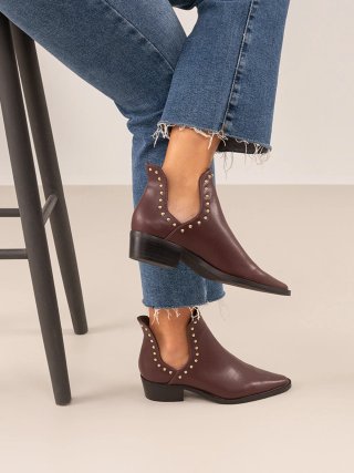 Botines Piel Burdeos Talla 38 de 119.95€